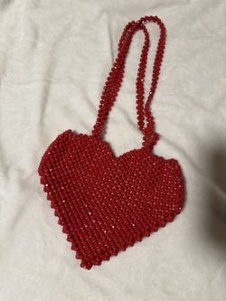Beaded heart bag
