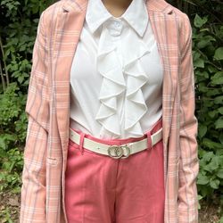 Plaid Pink Dress Jacket, XS, Lauren Conrad, Like New, Barely Used