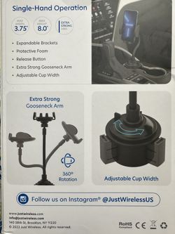 Just Wireless Cup Holder Phone Mount