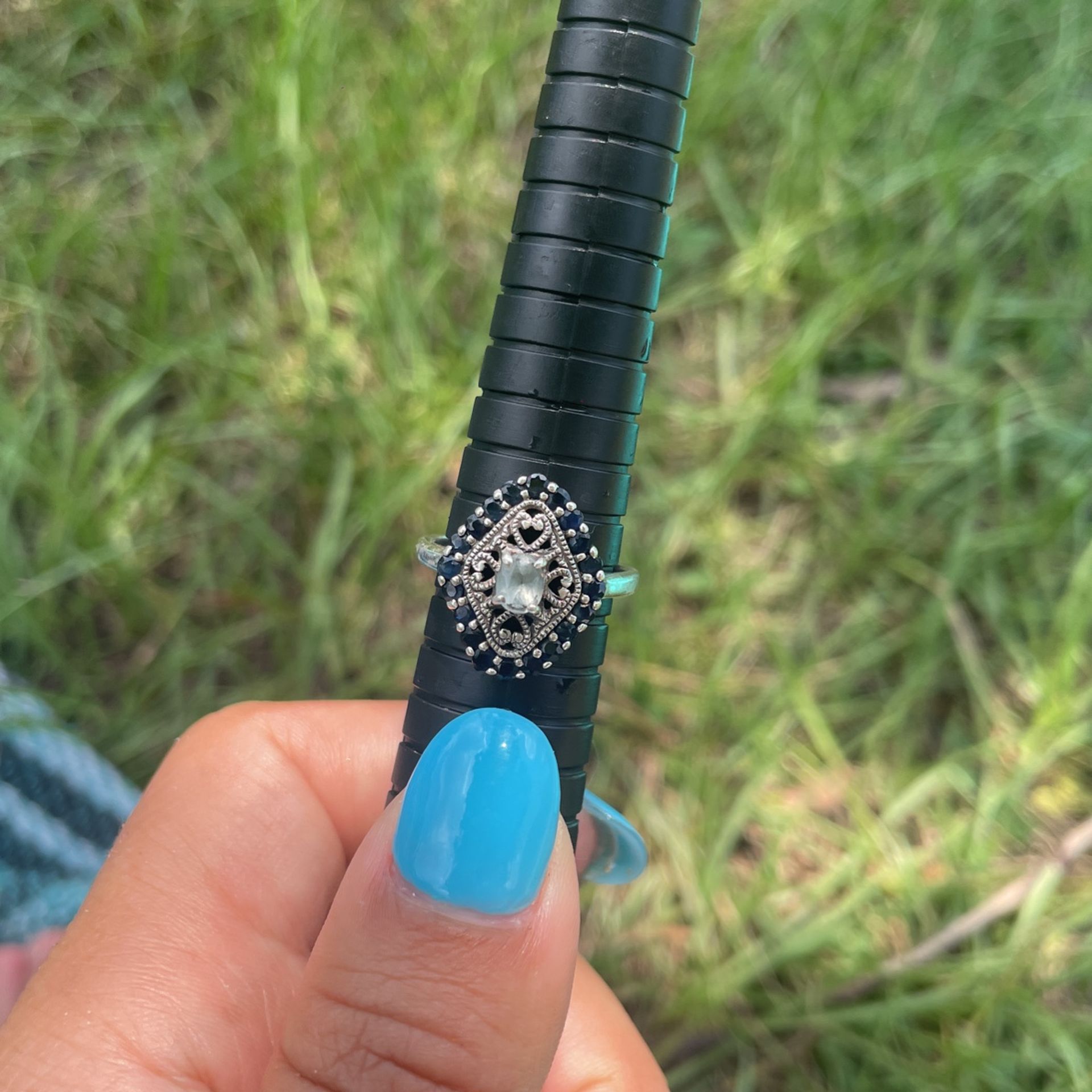 Blue Silver Ring