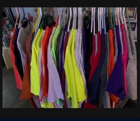 Around 35 new tshirts bought for a project. Never used selling for 1 dollar each prefer to sell them all