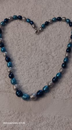 Blue Pearl Necklace 