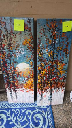 (2) Autumn Tree Paintings