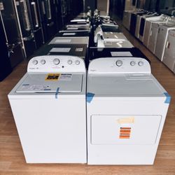 Brand-New whirlpool 3.8 cu.ft top load washer and 7.0 cu.ft front load gas dryer set. 