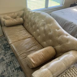 Genuine Full Grain Leather Couch