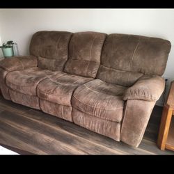 Brown Reclining Sofa