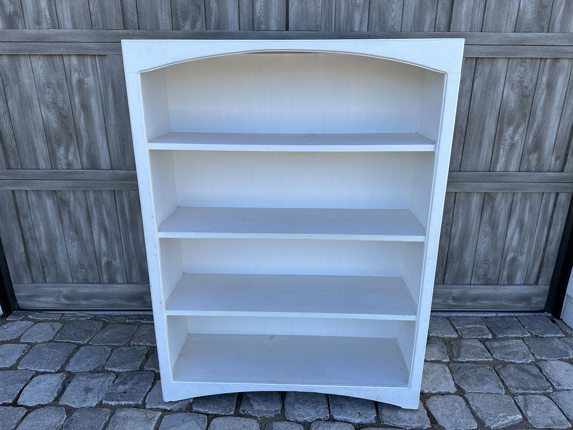 Painted White Wood Bookcase 