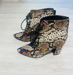Snakeskin booties