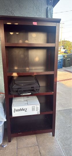 Dark Brown 5-Shelf Bookcase WIDTH 31in HEIGHT 72in DEPTH 12in