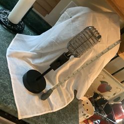 Antique Silver and black microphone table display decoration approximately 14” tall