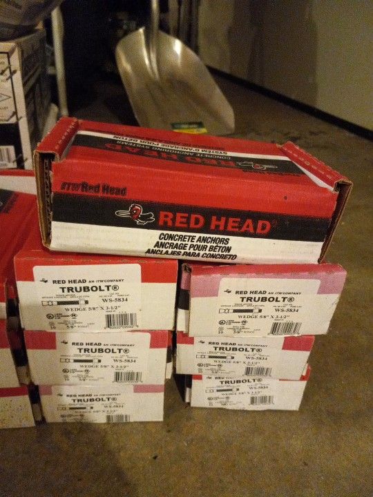 Concrete Anchoring System - Red Head Trubolt WS-5834 9 Boxes Available