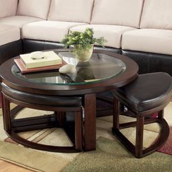 Coffee Table with 4 Stools Ashley Furniture 