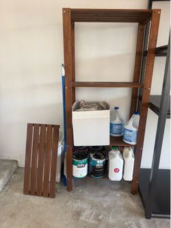 Wood IKEA storage shelf