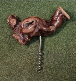 Vintage burl wood Corkscrew wine bottle opener. (28)