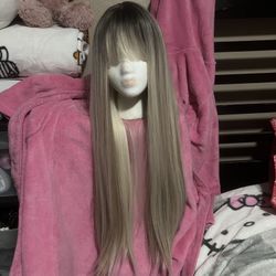 Long Blonde Straight Wig