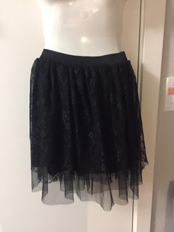 Rose Kpop string black skirt