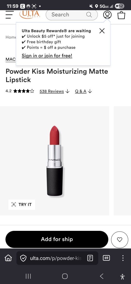 MAC Powder Kiss Moisturizing Matte Lipstick-Werk, Werk, Werk