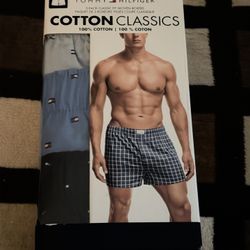 3 Pack Tommy Hilfiger Men's 100% Cotton Classics Woven Boxers XL