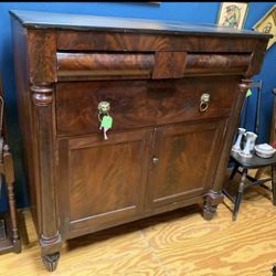 Antique Empire Buffet Cabinet 