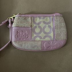 Small Pink Coach Wristlet 