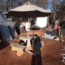 Concrete Table With Umbrella