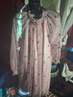 Pink Sheer Star Print dresss for toddker