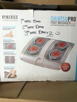 HoMedics Shiatsu Pro Foot Massager

Condition is used, some wear present, but still working

Model:  FMS-250HA

Features:
Deep kneading shiatsu relaxe
