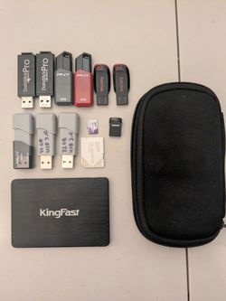 Bunch of USB drives, SSD, micro sd