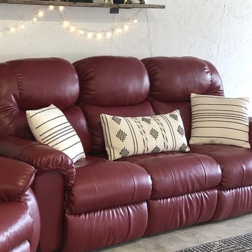 Burgundy Red Vegan Leather 86" Ferndale Power Recliner Sofa by Greyson Living