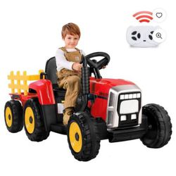 Tractor With Parent Control 12V  Kids Electric Tractor Bluetooth Music & USB 