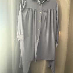 Beautiful One Size Gray Blue Set Very Elegant Very Comfortable Brand New 