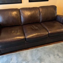 76 Inch Beautiful Comfy Leather Pull Out Sofa Sleeper 