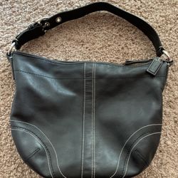 Leather Coach Purse - Black 