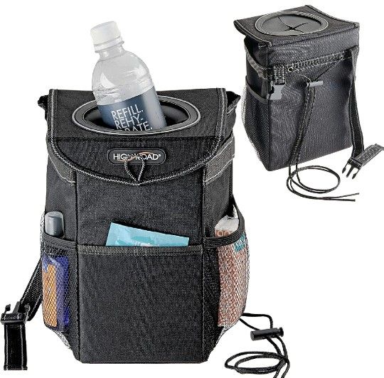 Car Trash Can with Rubber Lid