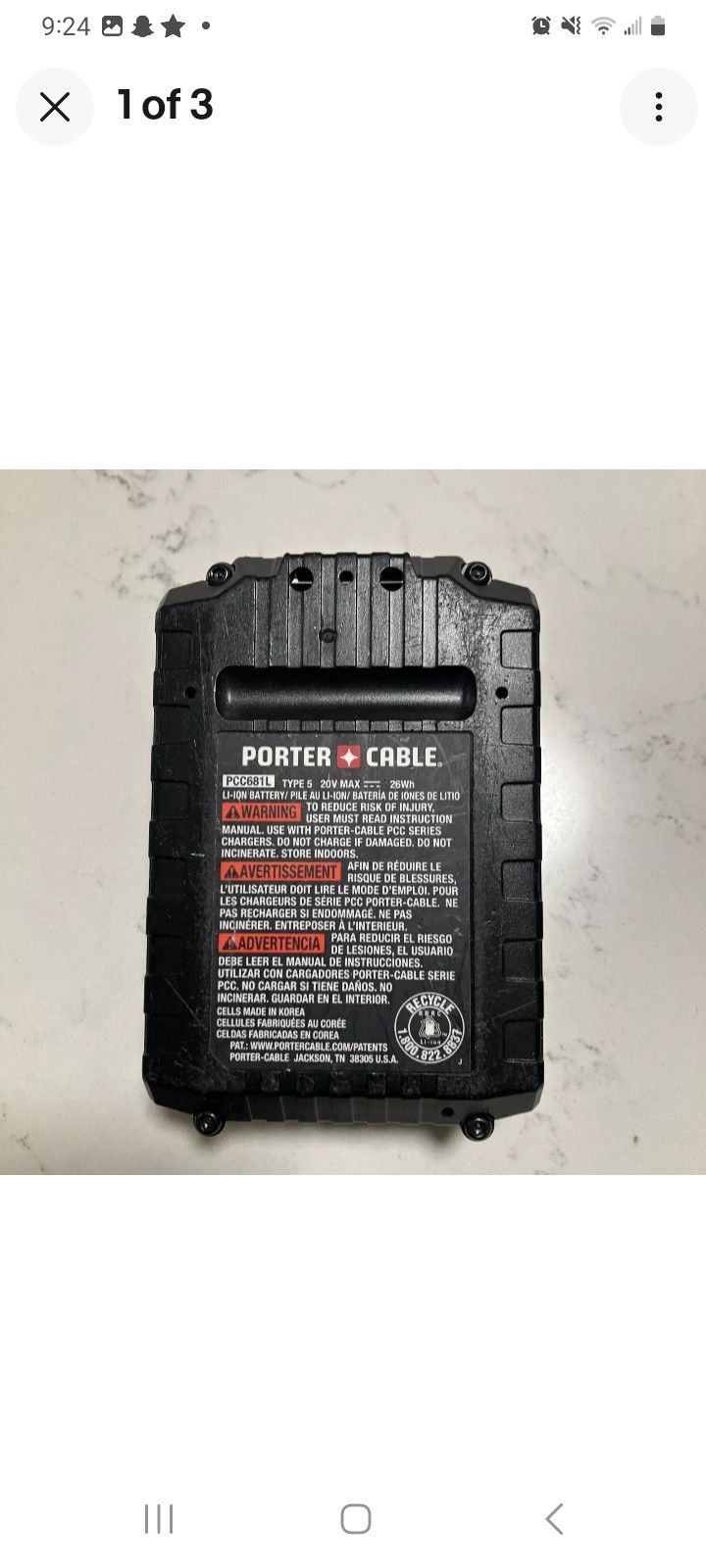 PORTER CABLE PCC681L 20 Volt Max Lithium-Ion  20V 1.3 Amp Guaranteed