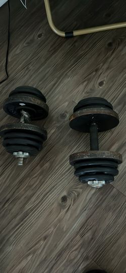 Metal dumbbell weights