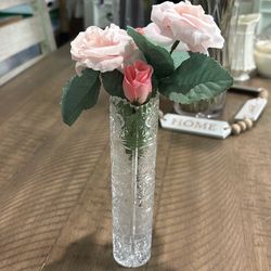 Bohemian Cut Crystal Bud Vase