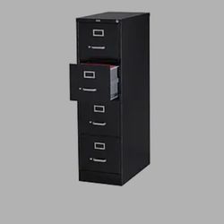 Commercial 4-Drawer Vertical File Cabinet, Locking, Letter, Black, 25"D (25164D)

