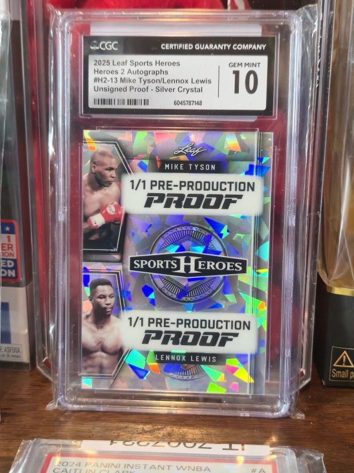 2025 Mike Tyson/Lennox Leaf Sports Heroes Heroes 2 Autographs #H2-13 Unsigned Proof - Silver Crystal CGC CERTIFIED GEM MINT 10