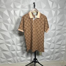 Gucci GG Cotton Silk Polo Shirt 