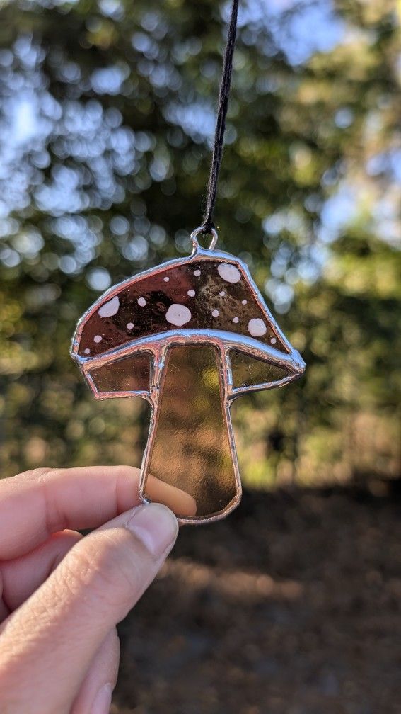 Small Stained Glass Mushroom Sun Catcher