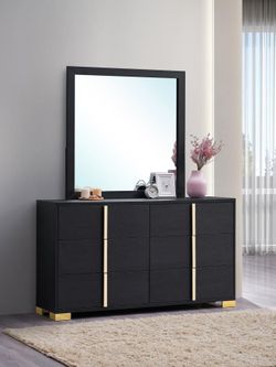 BLACK DRESSER WITH MIRROR