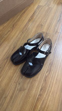 Black leather shoes