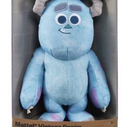 D23 Monsters Inc Sulley Plush 10” Mattel Vintage Denim Scare-Dye Wash New In Box