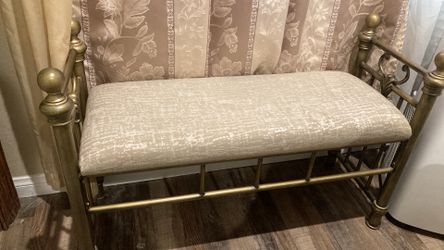 Gold Upholstered Bench