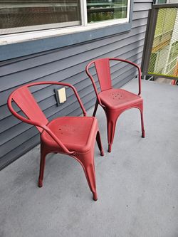 Metal water proof red chairs