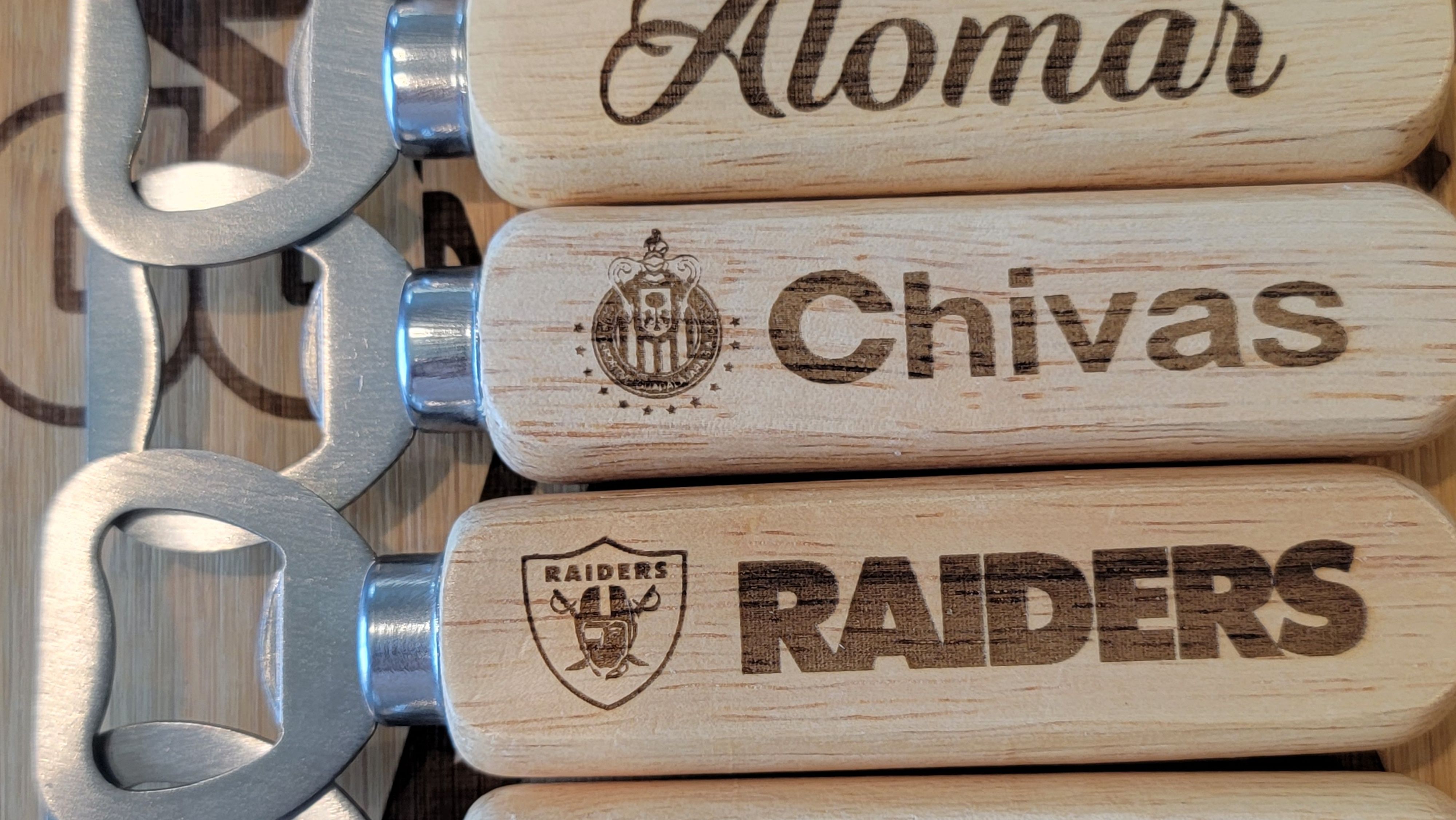 Wood handle openers engraved sports team for Sale in Cypress, TX OfferUp