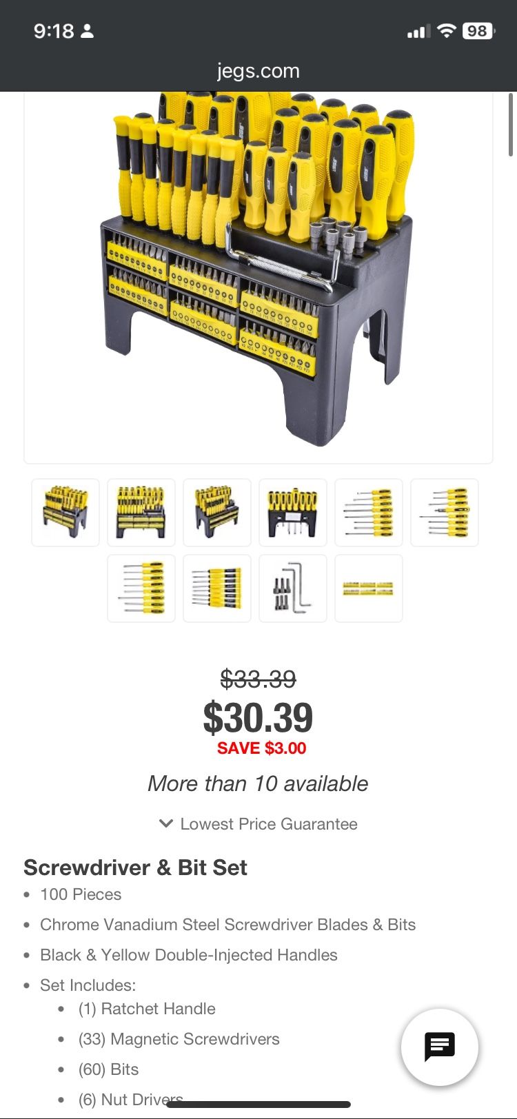 Jeg’s 100-piece Screwdriver Set