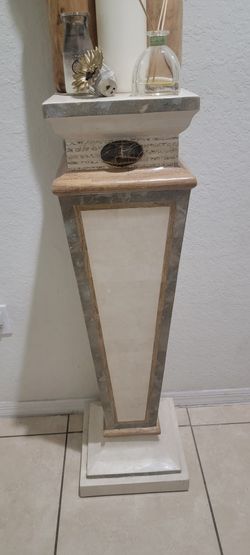 Maitland Smith Tessellated Stone Columnar Pedestal