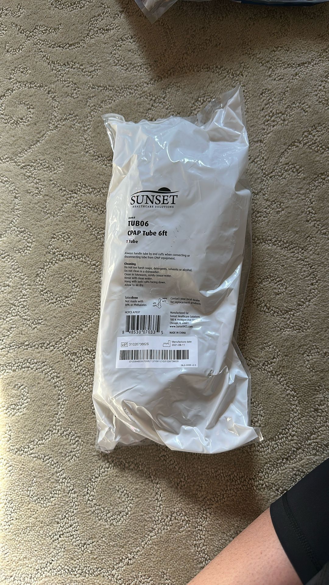 Sunset 6 Foot CPAP Tubing